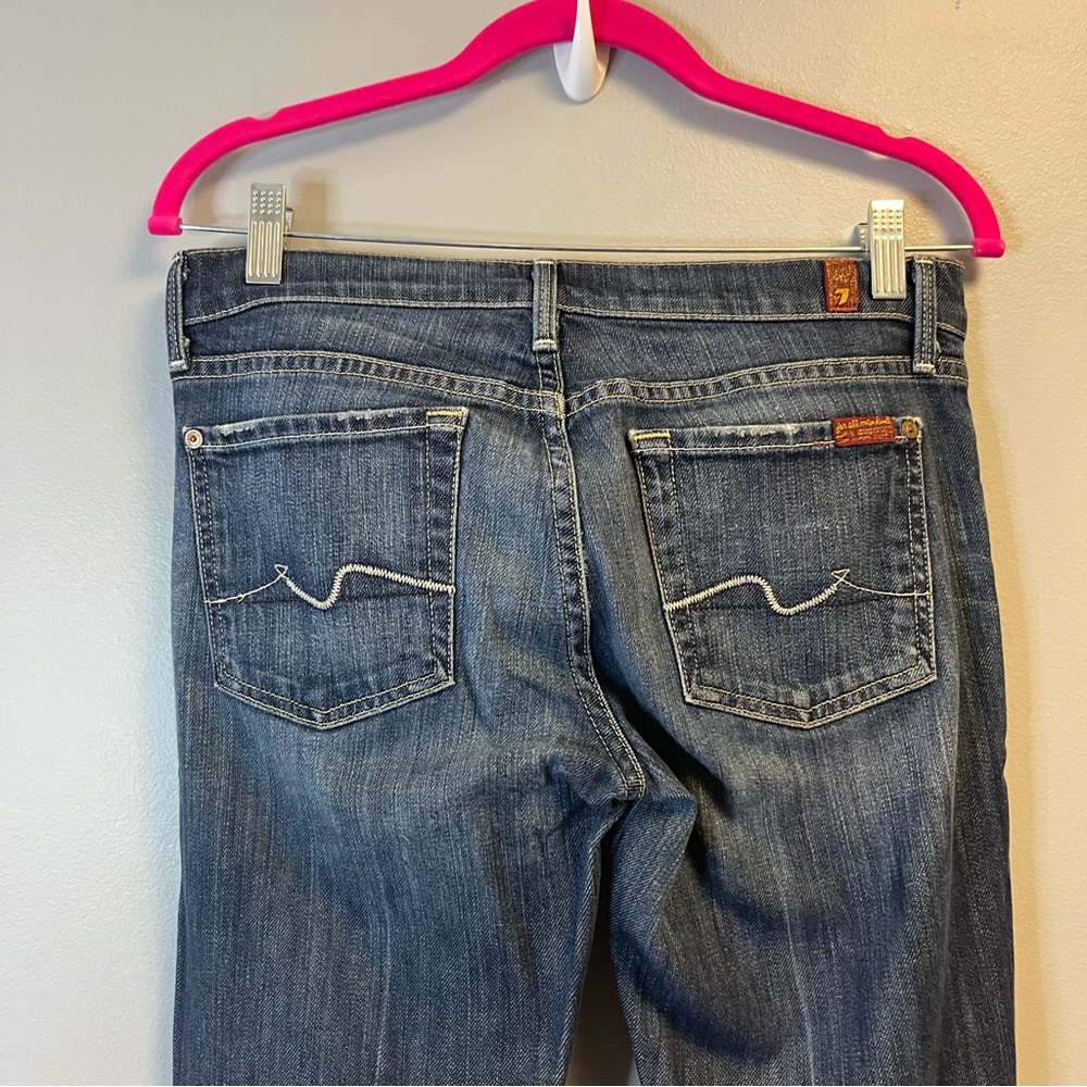 74AM Jeans 7 for All Mankind Straight Leg Denim Medium Wash Sz 28 EUC - Picture 8 of 10